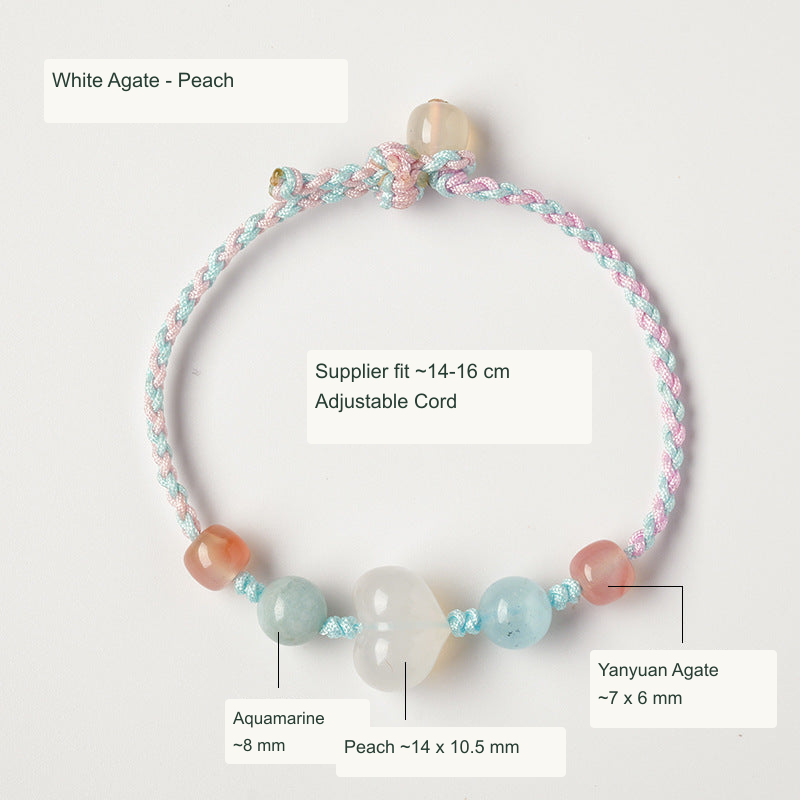 White Agate · Peach Motif English specification image
