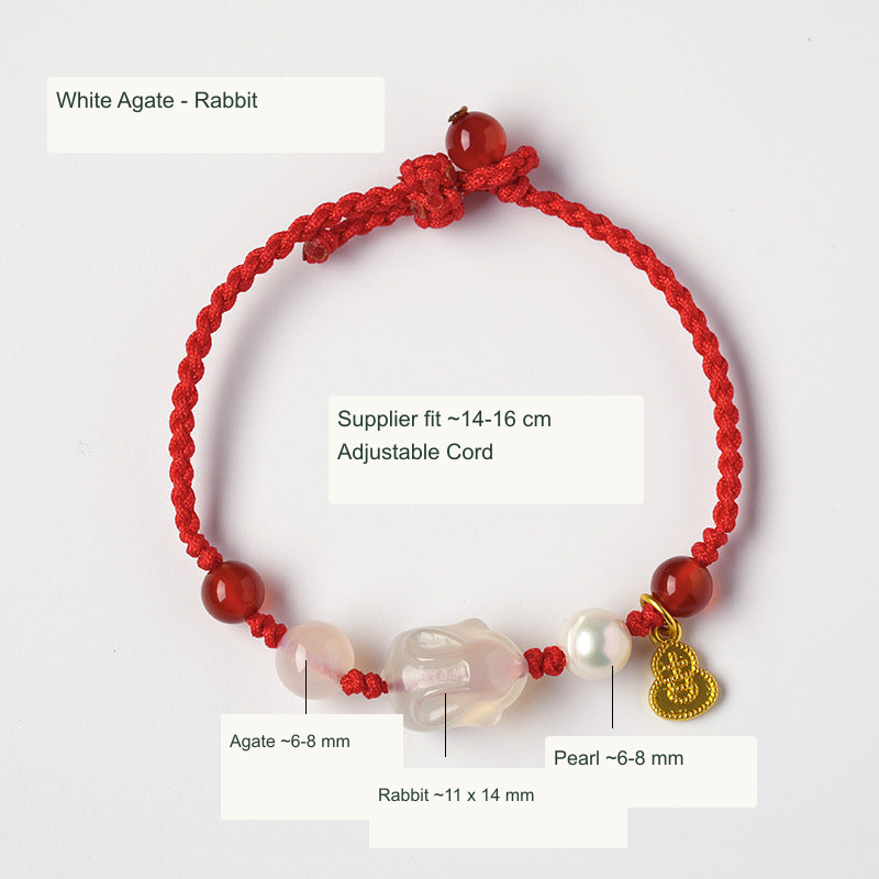 White Agate · Rabbit Motif English specification image