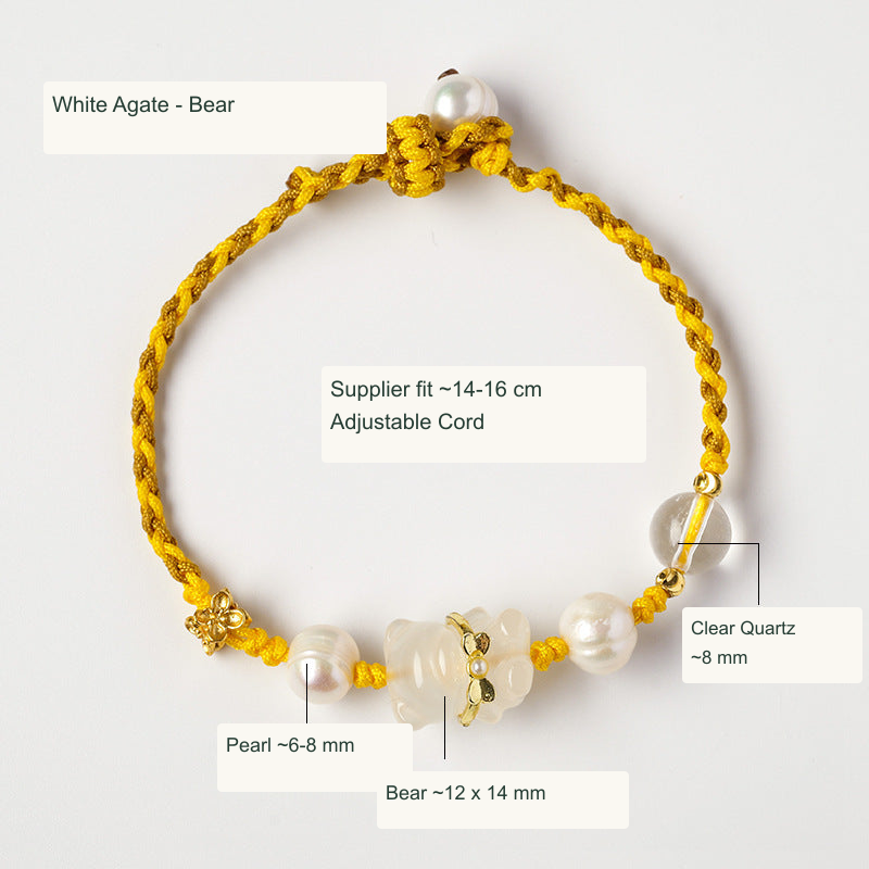 White Agate · Bear Motif English specification image