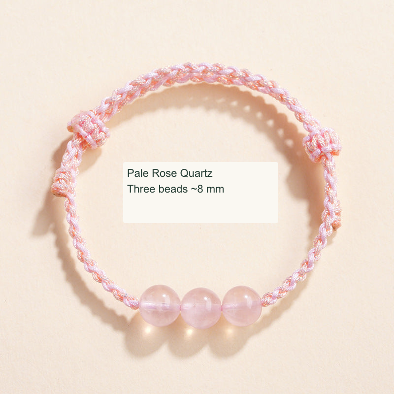 Pale Rose Quartz · Three Beads · 8 mm English specification image
