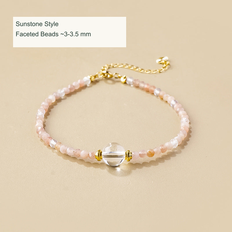 Sunstone Style faceted bead bracelet English labels