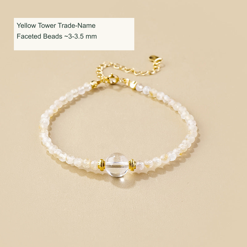 Yellow Tower Trade-Name faceted bead bracelet English labels