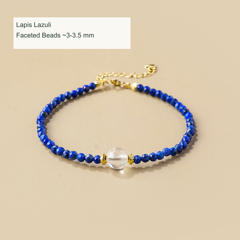 Lapis Lazuli faceted bead bracelet English labels
