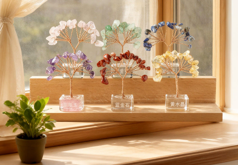 Mini fan trees in an original photographed setting; single-tree selections, props not included