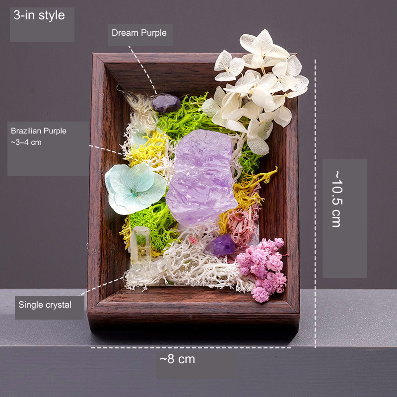 Brazilian Purple flower frame; English source-photo captions