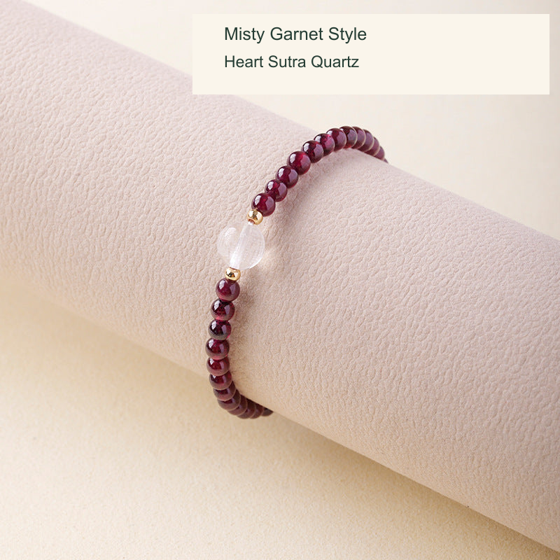 Misty garnet bracelet Heart Sutra quartz original photo English label