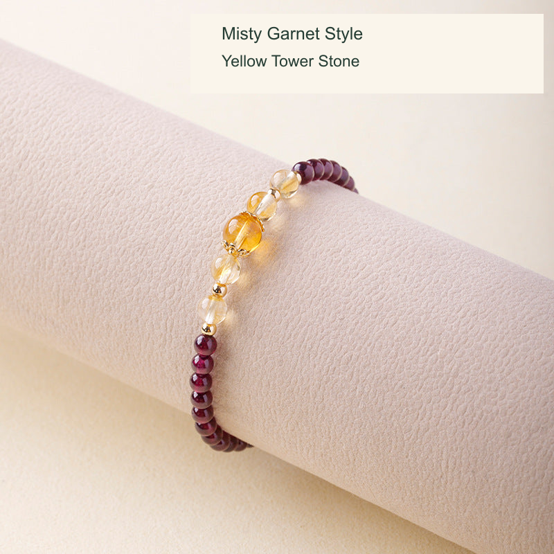 Misty garnet bracelet Yellow Tower stone original photo English label
