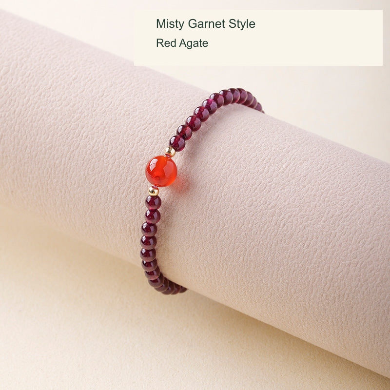 Misty garnet bracelet Red agate original photo English label