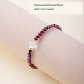 Transparent garnet bracelet Heart Sutra quartz original photo English label
