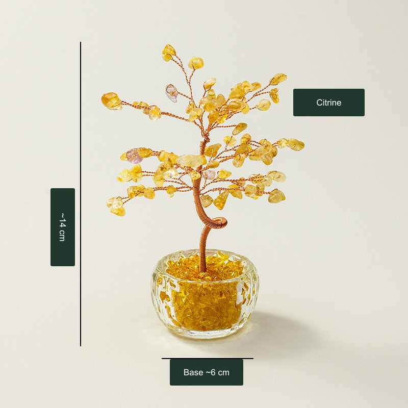 Citrine glass-bowl tree — exact original product with English approximate measurements