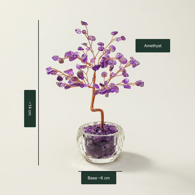 Amethyst glass-bowl tree — exact original product with English approximate measurements