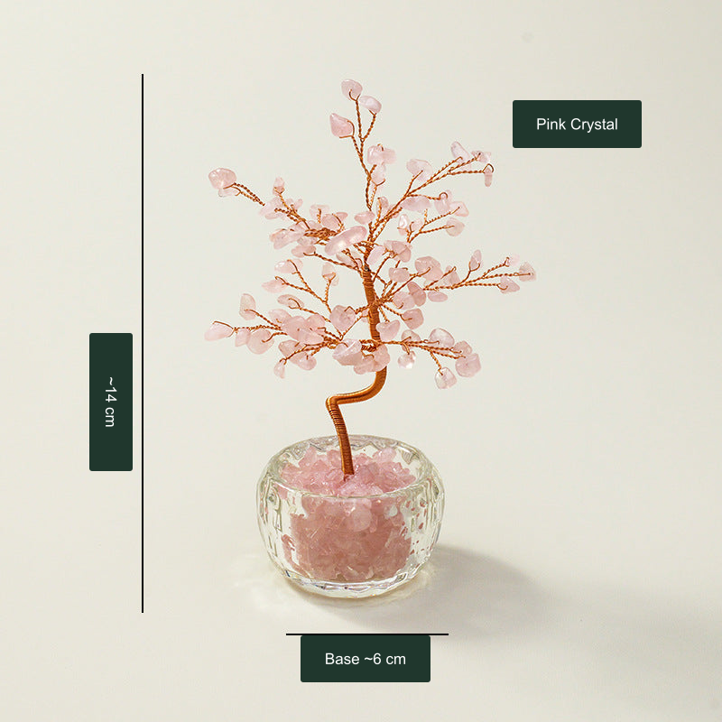 Pink Crystal glass-bowl tree — exact original product with English approximate measurements