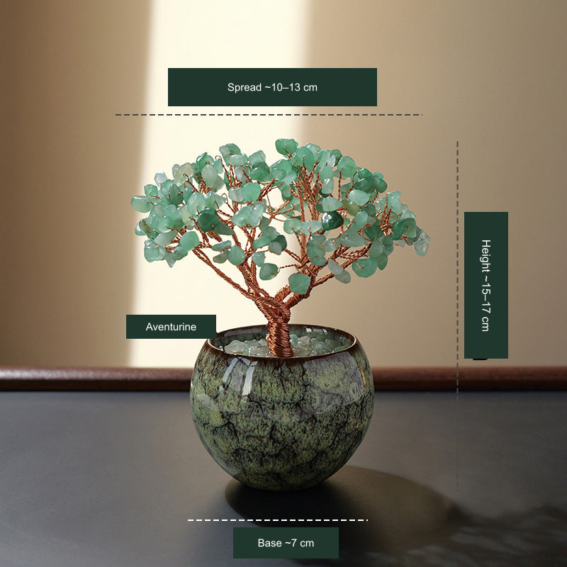 Glazed bowl tree option 4 — actual photograph with English dimensions