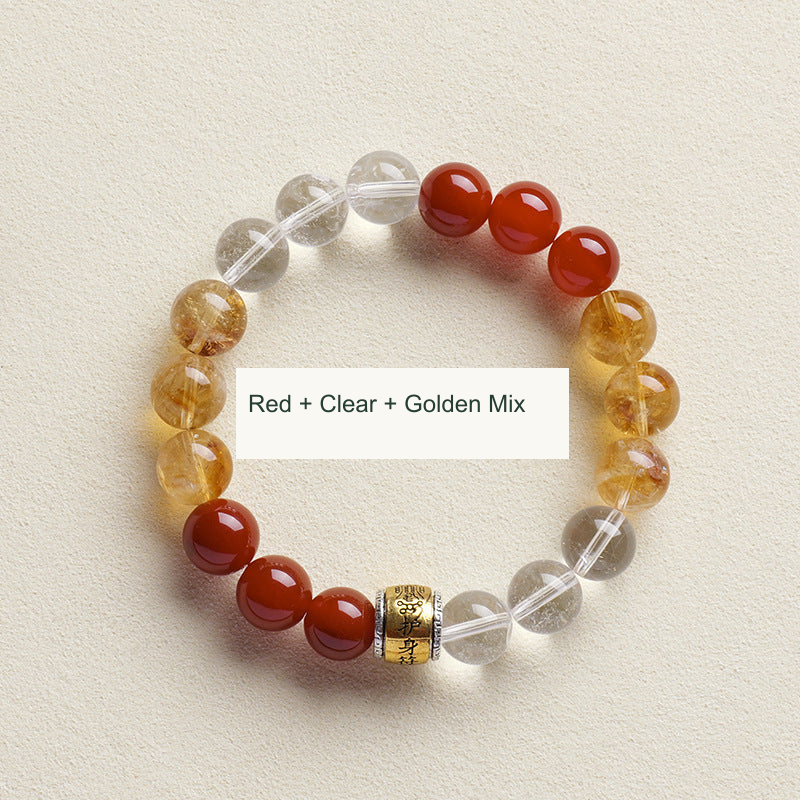 Original bead bracelet photograph with English color option label; physical inscriptions retained