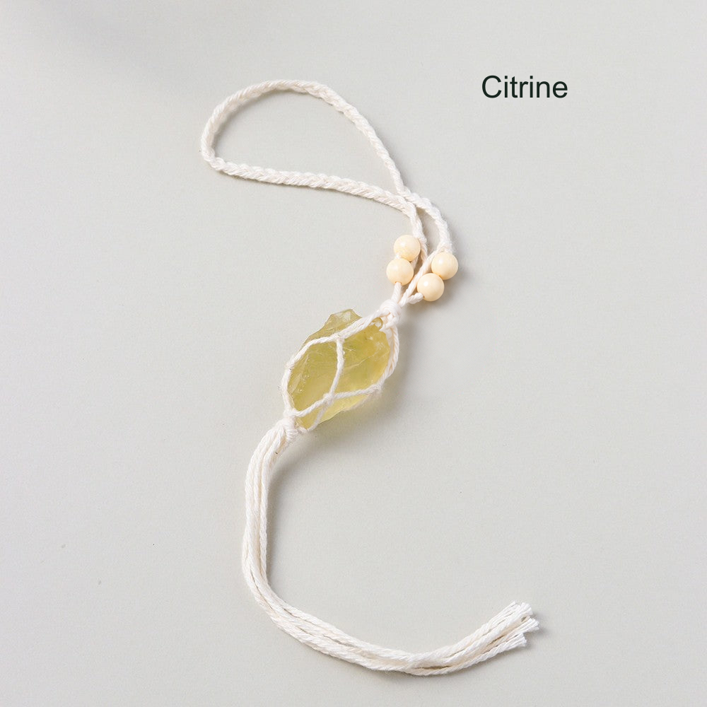 Citrine selected SKU hanging ornament; English material label