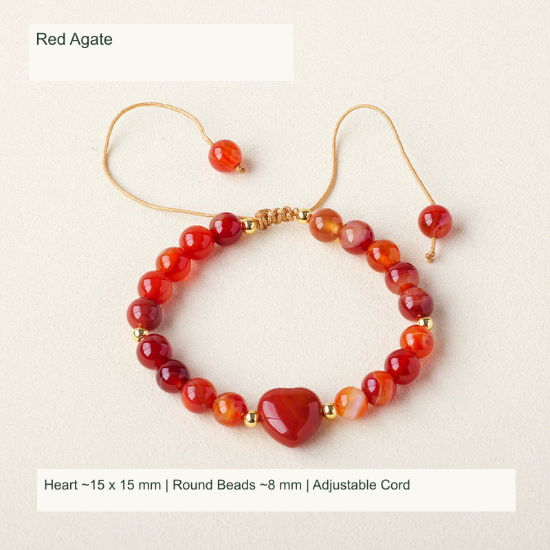 Original adjustable bracelet photograph with English supplier style and dimensions; beads and cord unchanged
