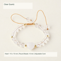 Original adjustable bracelet photograph with English supplier style and dimensions; beads and cord unchanged