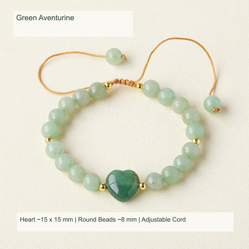 Original adjustable bracelet photograph with English supplier style and dimensions; beads and cord unchanged