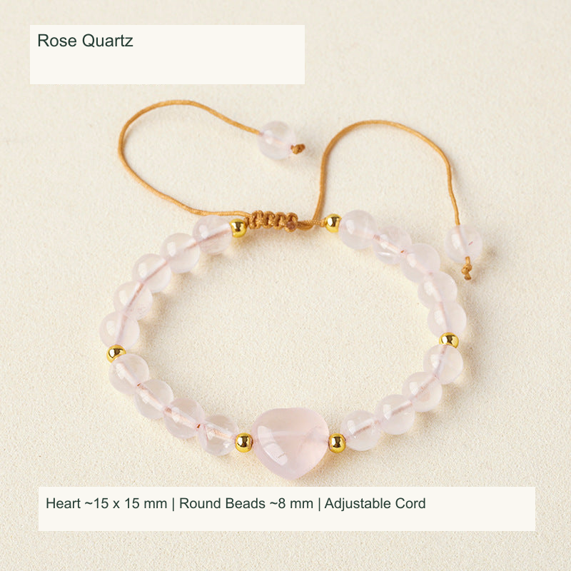 Original adjustable bracelet photograph with English supplier style and dimensions; beads and cord unchanged