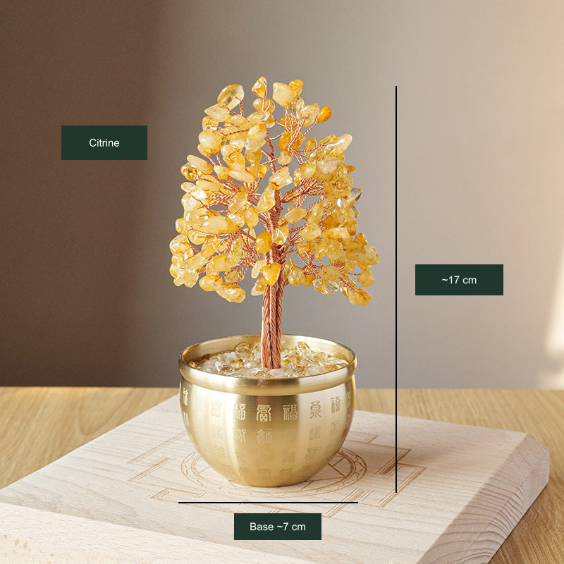 Hundred Blessings bowl tree — exact original SKU photo with English approximate dimensions