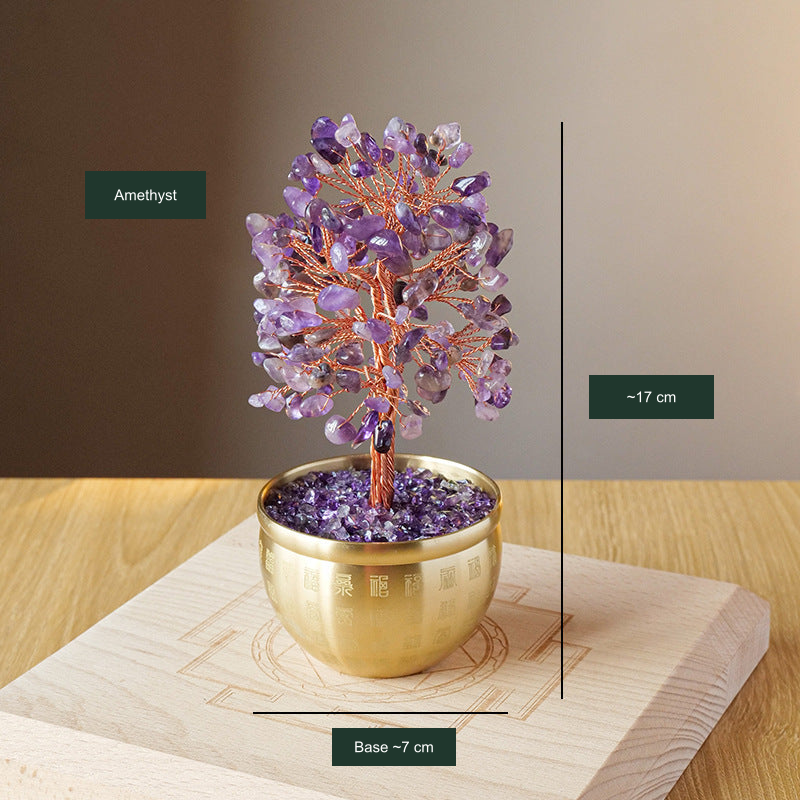 Hundred Blessings bowl tree — exact original SKU photo with English approximate dimensions
