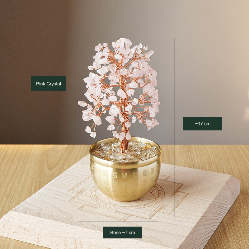 Hundred Blessings bowl tree — exact original SKU photo with English approximate dimensions