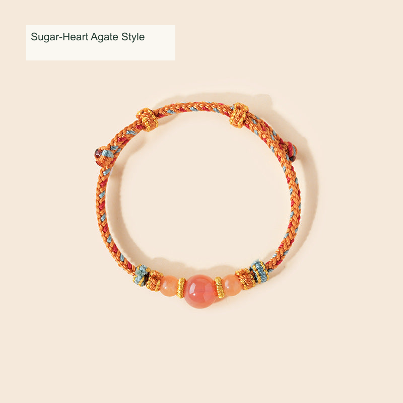 Original Chinese knot jewelry style; caption translated to English, actual cord and decorative motifs preserved