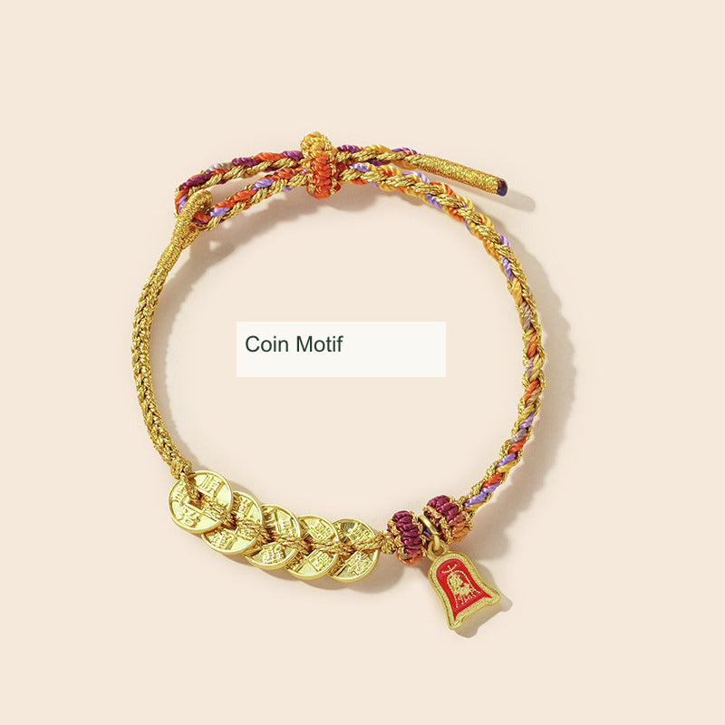 Original Chinese knot jewelry style; caption translated to English, actual cord and decorative motifs preserved