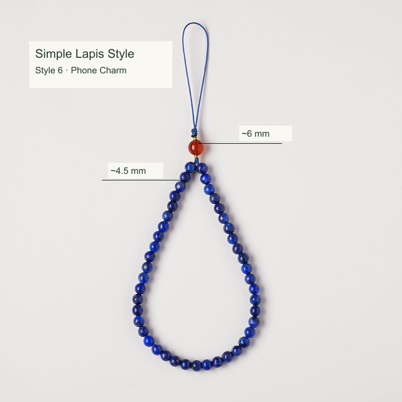 Original lapis phone charm style; English title and approximate dimensions, actual product preserved