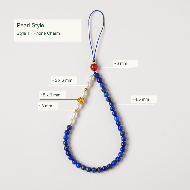 Original lapis phone charm style; English title and approximate dimensions, actual product preserved