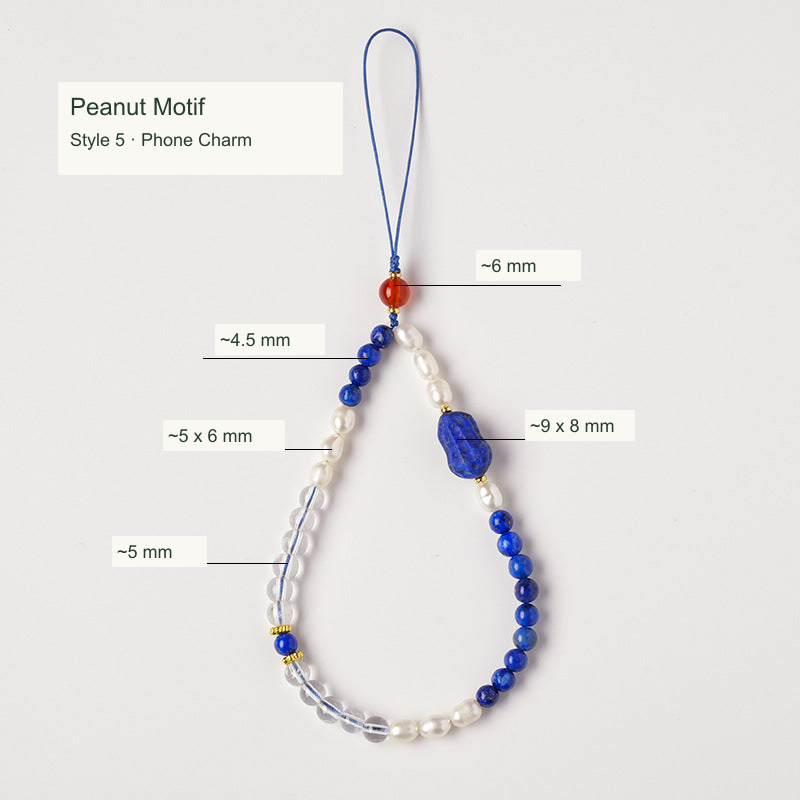 Original lapis phone charm style; English title and approximate dimensions, actual product preserved