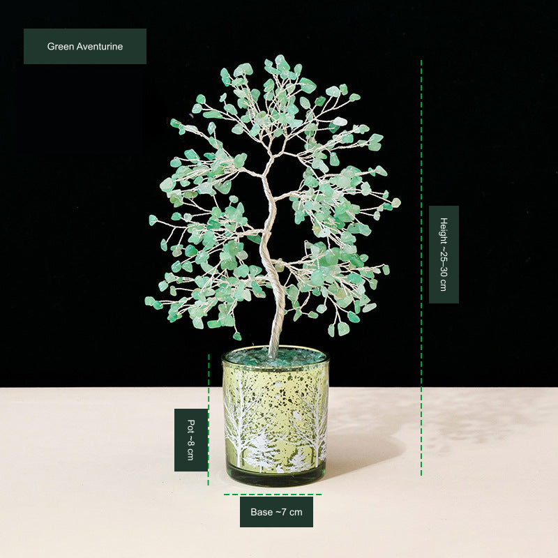 Metallic-finish tree SKU source10, English material and dimensions