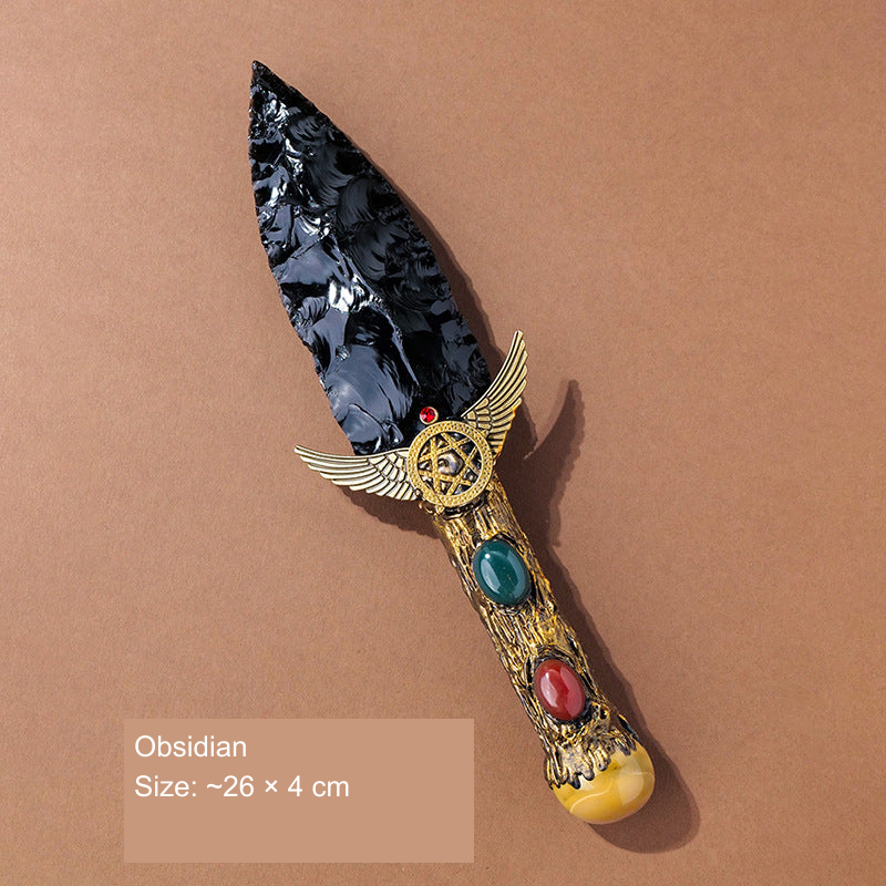 Original photographed collectible option 16 — equivalent English caption: Obsidian; Size: ~26 × 4 cm
