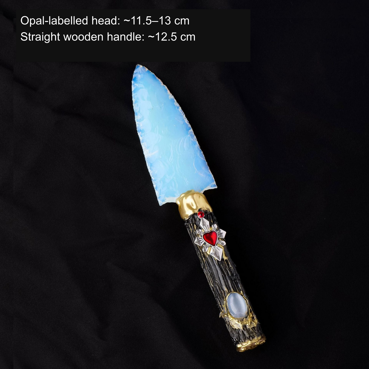 Original photographed collectible option 18 — equivalent English caption: Opal-labelled head: ~11.5–13 cm; Straight wooden handle: ~12.5 cm