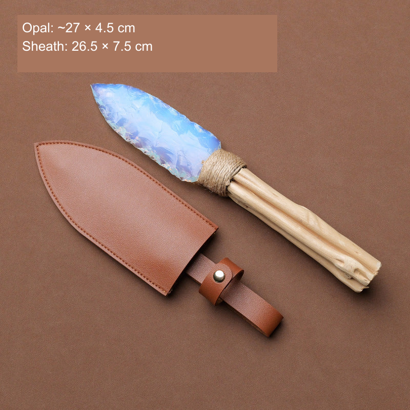 Original photographed collectible option 27 — equivalent English caption: Opal: ~27 × 4.5 cm; Sheath: 26.5 × 7.5 cm