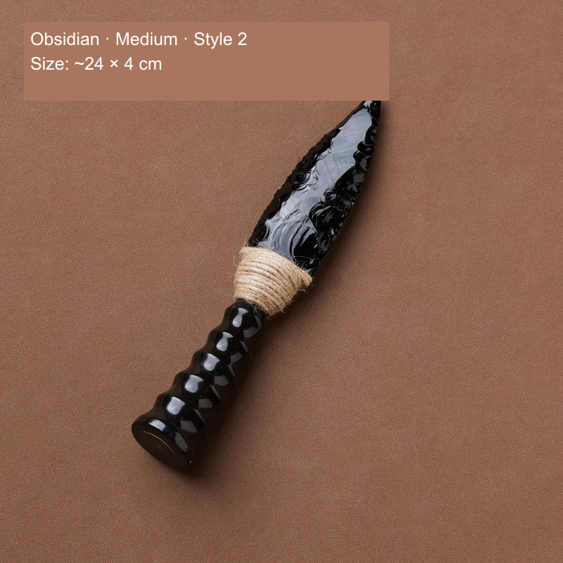 Original photographed collectible option 32 — equivalent English caption: Obsidian · Medium · Style 2; Size: ~24 × 4 cm