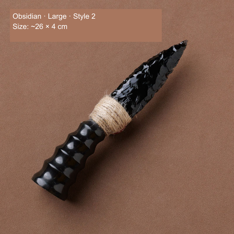 Original photographed collectible option 33 — equivalent English caption: Obsidian · Large · Style 2; Size: ~26 × 4 cm