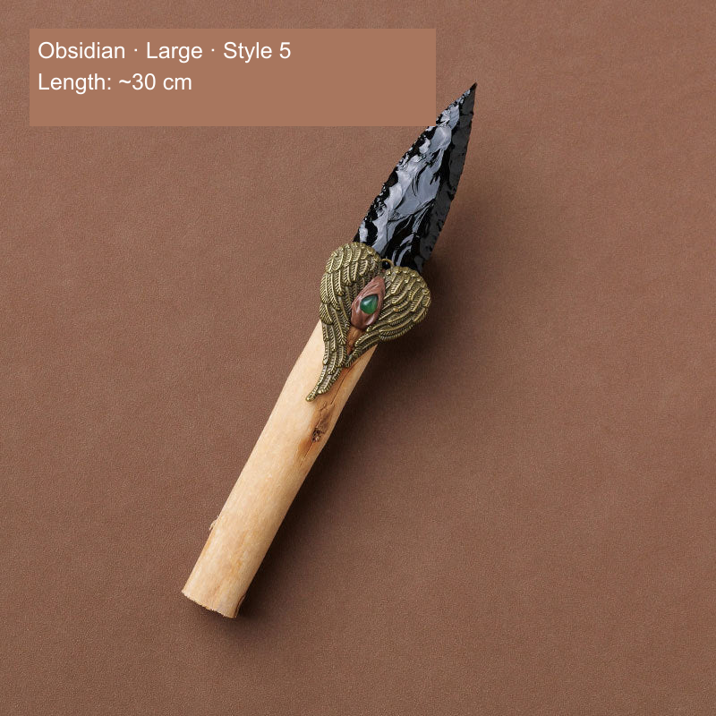 Original photographed collectible option 37 — equivalent English caption: Obsidian · Large · Style 5; Length: ~30 cm