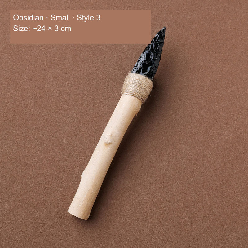 Original photographed collectible option 40 — equivalent English caption: Obsidian · Small · Style 3; Size: ~24 × 3 cm