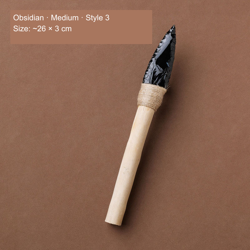 Original photographed collectible option 41 — equivalent English caption: Obsidian · Medium · Style 3; Size: ~26 × 3 cm