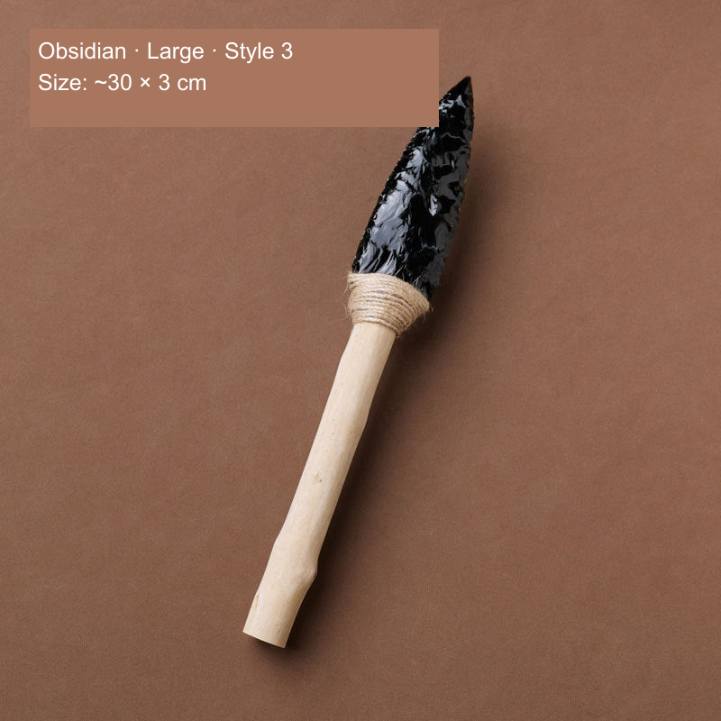 Original photographed collectible option 42 — equivalent English caption: Obsidian · Large · Style 3; Size: ~30 × 3 cm