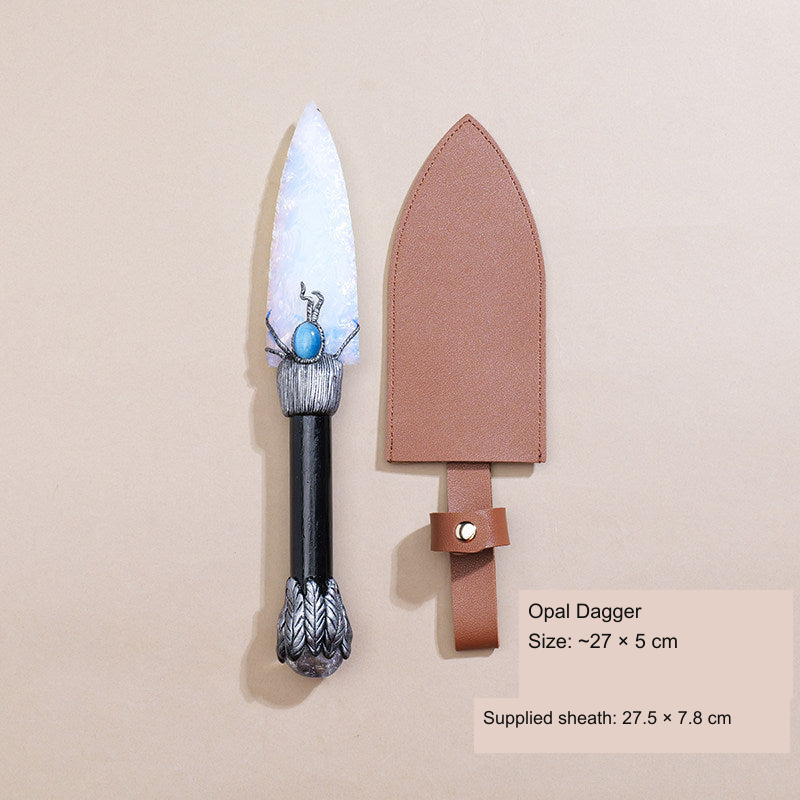 Original photographed collectible option 51 — equivalent English caption: Opal Dagger; Size: ~27 × 5 cm; Supplied sheath: 27.5 × 7.8 cm