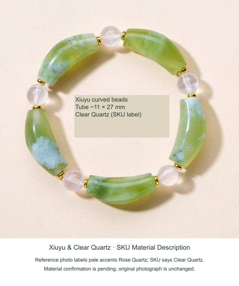 Actual reference photo Xiuyu Curved Tubes & Clear Quartz Supplier Style, English labels follow SKU records; no product redraw