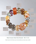 Original actual Mixed Inclusion-Style Stone Bracelet · Nominal 12 mm reference photograph, translated English labels without redrawing jewelry