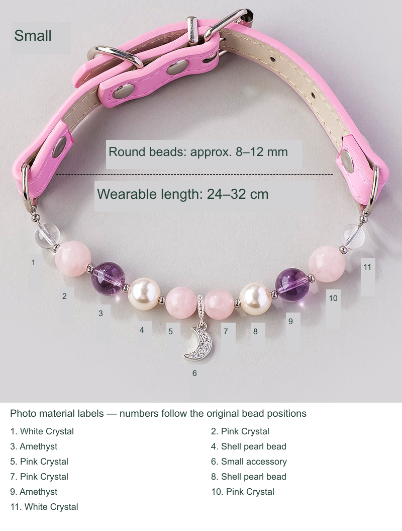 Selected SKU actual collar or owner bracelet photograph with equivalent English size and material labels