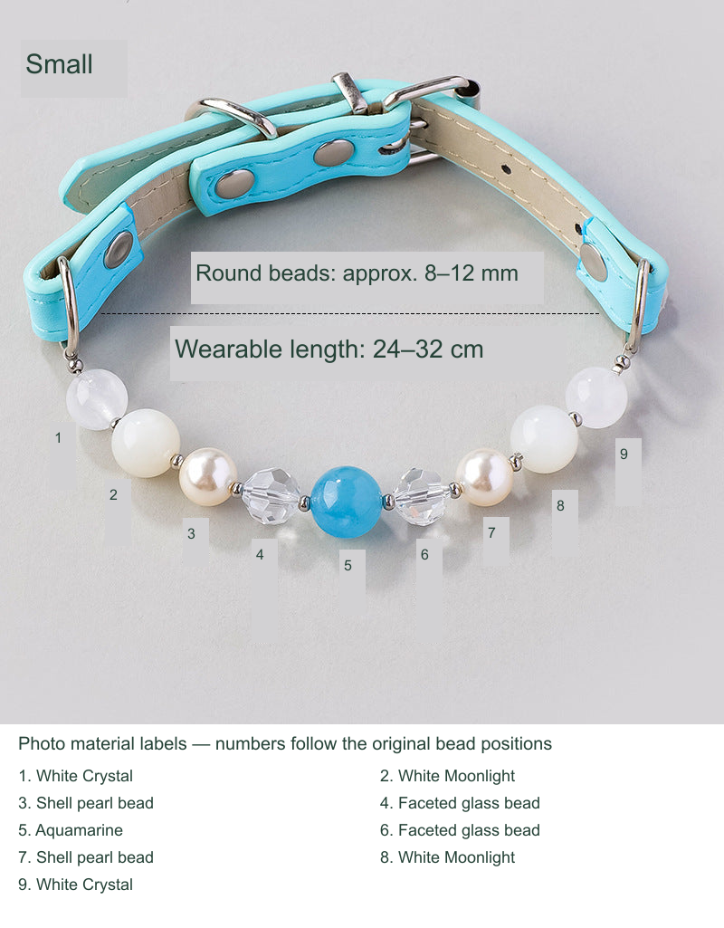 Selected SKU actual collar or owner bracelet photograph with equivalent English size and material labels