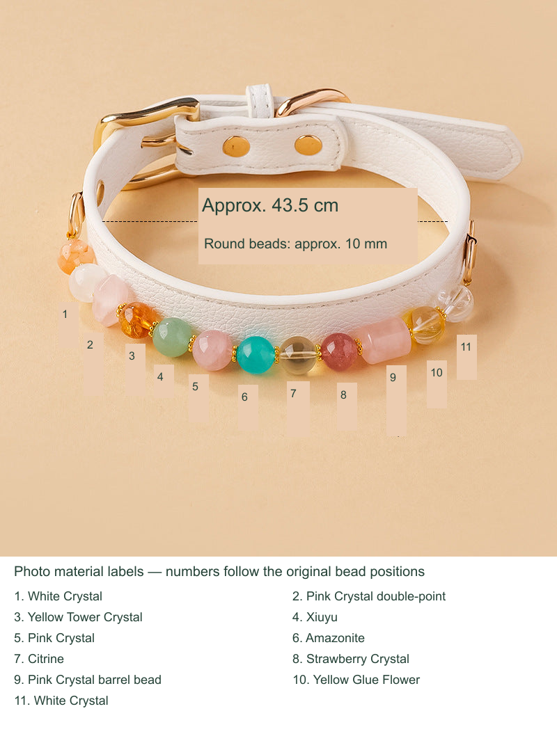 Selected SKU actual collar or owner bracelet photograph with equivalent English size and material labels
