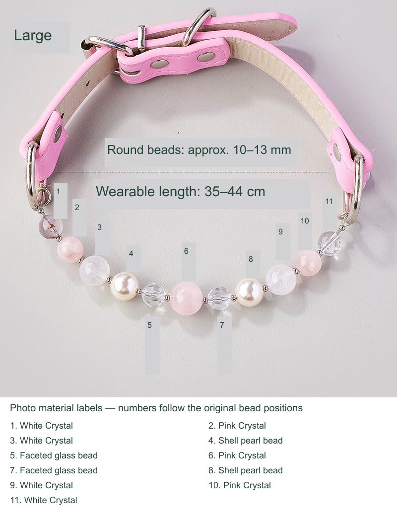 Selected SKU actual collar or owner bracelet photograph with equivalent English size and material labels