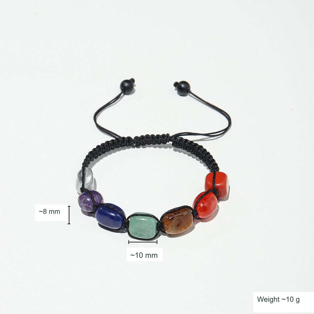Multicolor flat oval bead cord bracelet with English approximate 8 by 10 mm and 10 g references