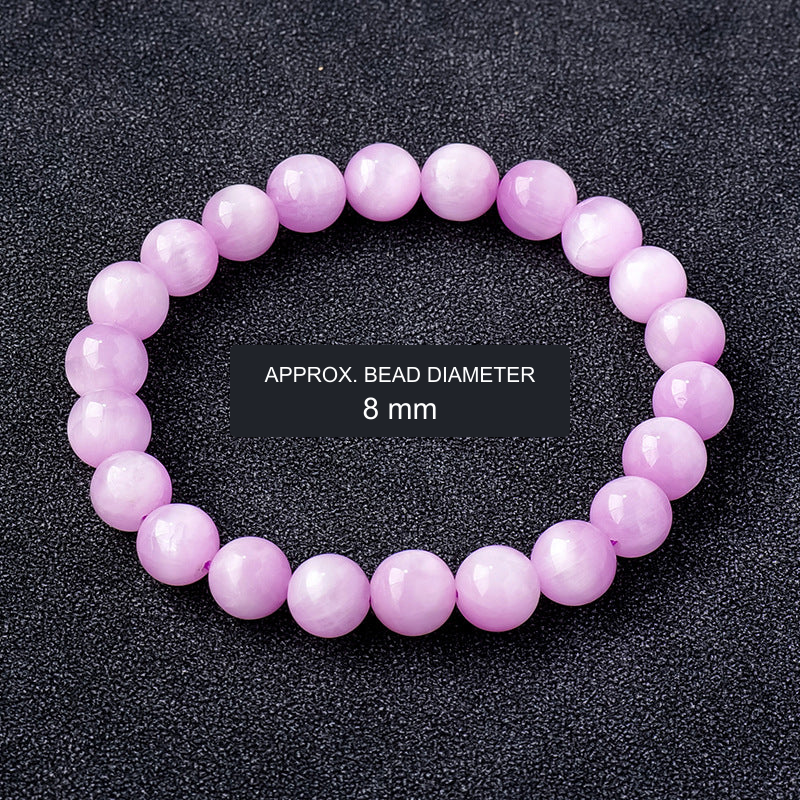 Purple bead bracelet — approximately 8 mm beads